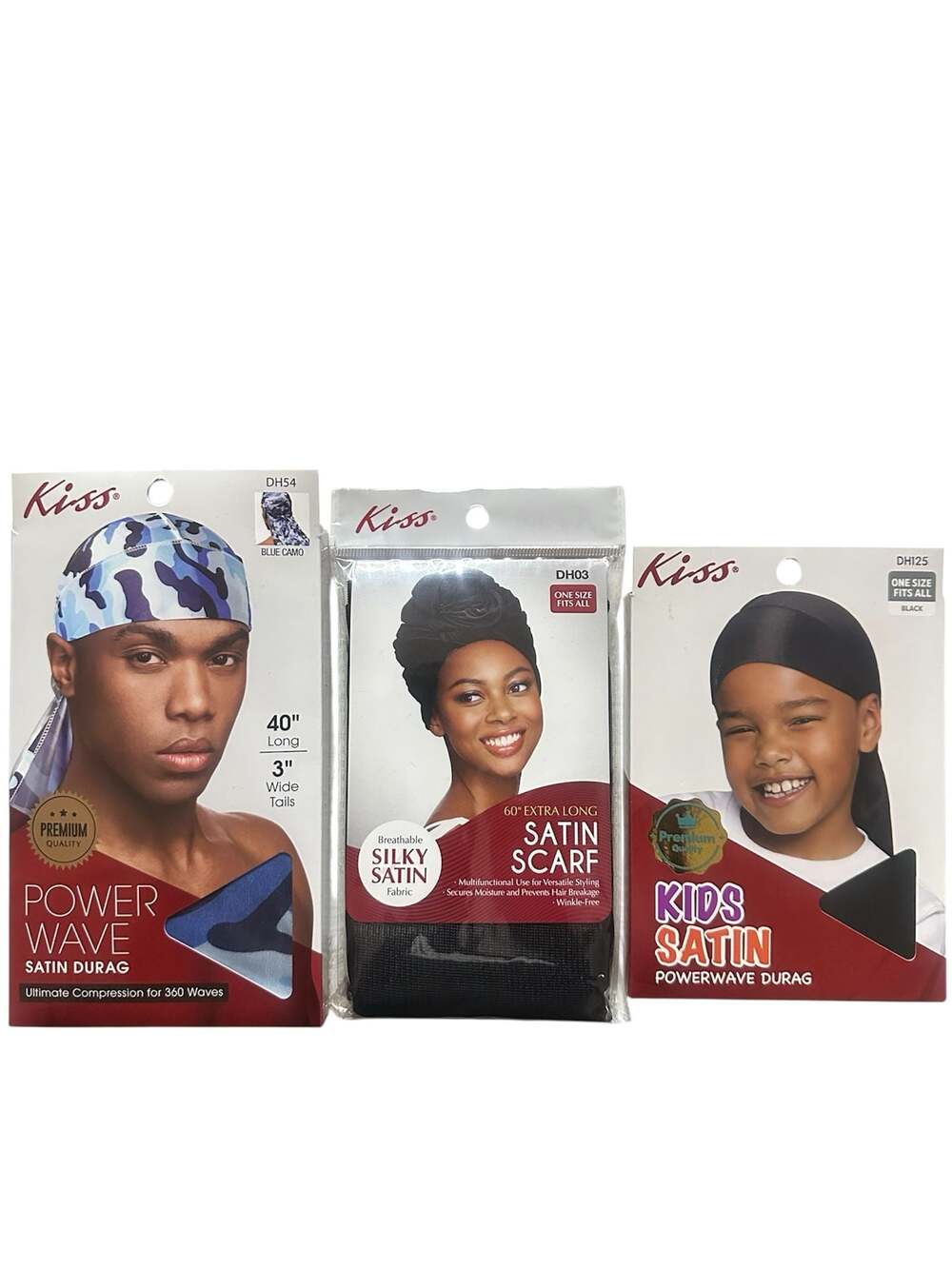 Kiss Hair Care Accessory Set Including Power Wave Satin Durag, Kids Satin Powerw